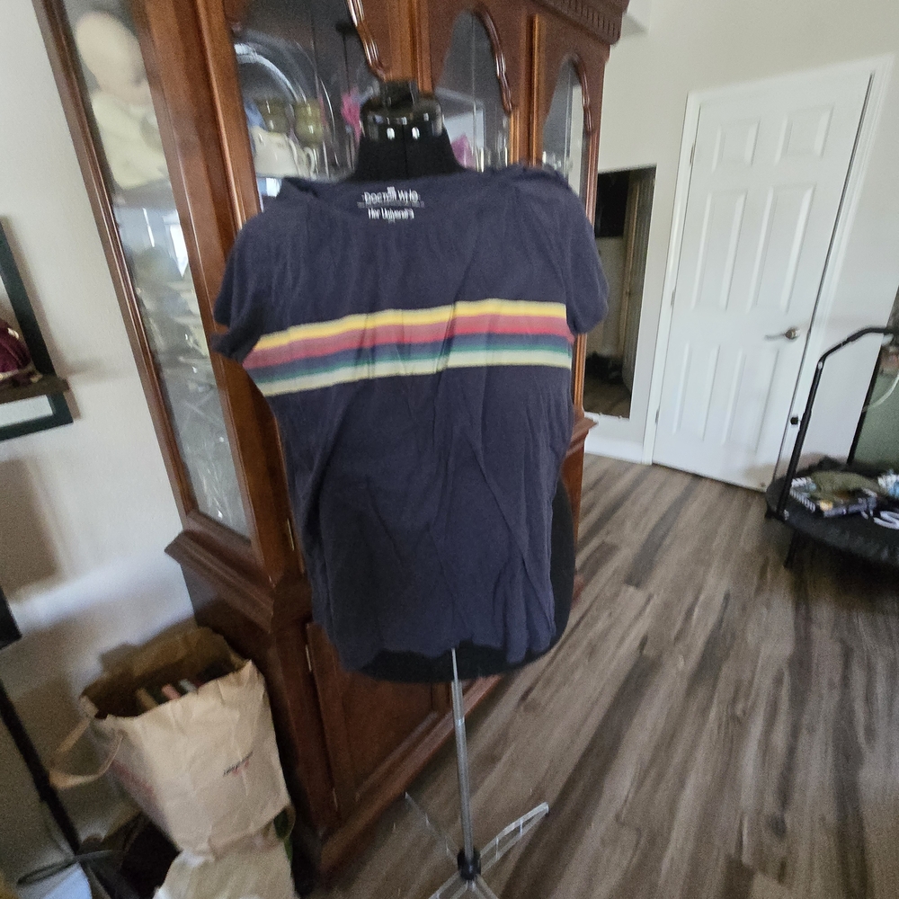 Her Universe Doctor Who Navy Tee with Rainbow Stripes